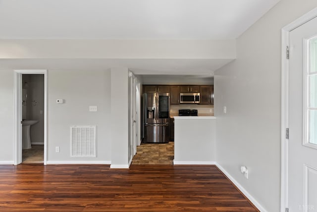 202 Bonterra Pl, Lynchburg, VA 24501 - unfurnished living room featuring dark wood-type flooring and baseboards