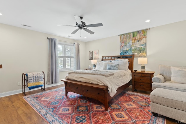 1055 Graystone Ln, Forest, VA 24551 - bedroom with wood finished floors, recessed lighting, and a ceiling fan