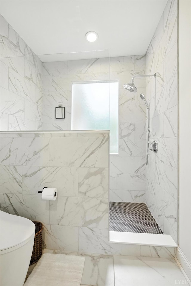 2212 Rivermont Ave, Lynchburg, VA 24503 - full bathroom featuring a marble finish shower and recessed lighting