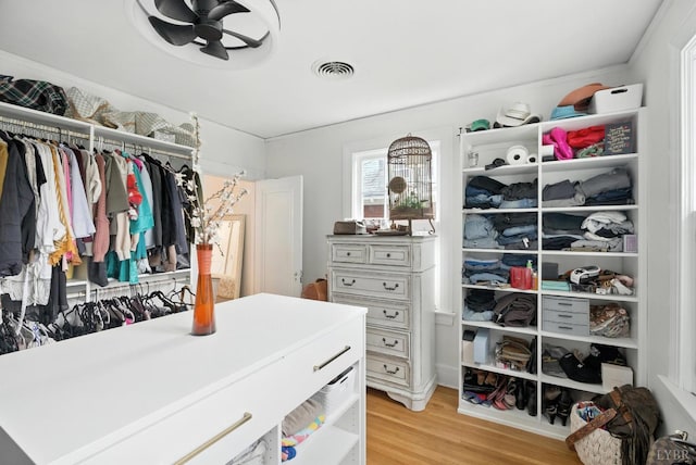2212 Rivermont Ave, Lynchburg, VA 24503 - walk in closet featuring a ceiling fan and light wood-style floors