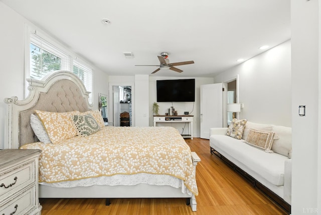 2212 Rivermont Ave, Lynchburg, VA 24503 - bedroom with wood finished floors, recessed lighting, a ceiling fan, and a closet