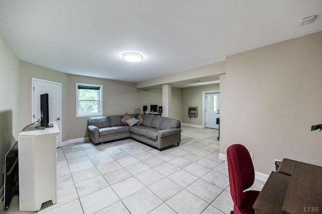 102 Stirling Ct, Forest, VA 24551 - living room featuring light tile patterned floors and heating unit