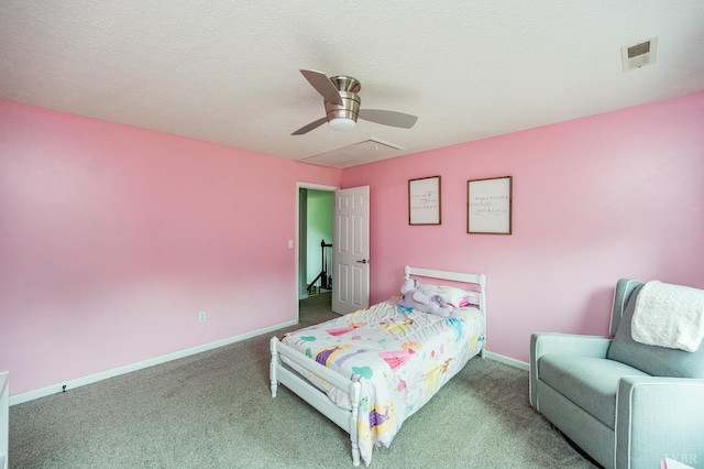 102 Stirling Ct, Forest, VA 24551 - carpeted bedroom featuring ceiling fan and attic access