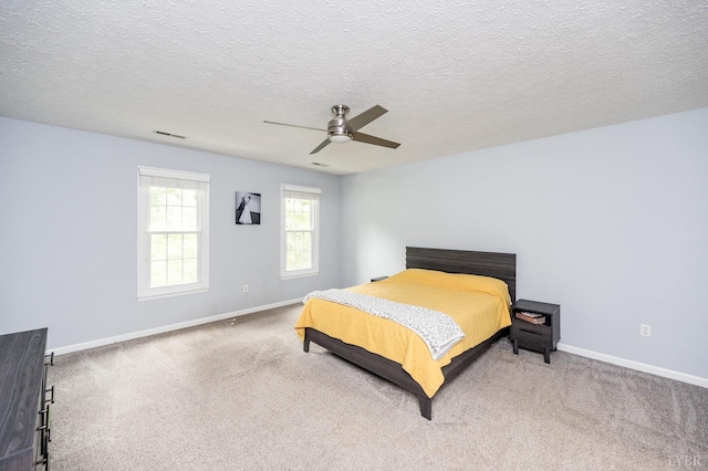 102 Stirling Ct, Forest, VA 24551 - bedroom with carpet, a ceiling fan, and a textured ceiling
