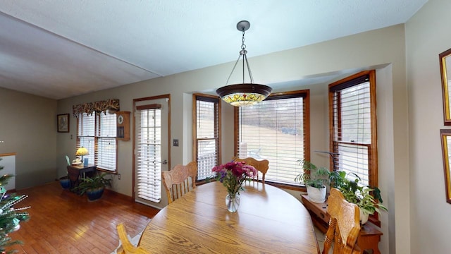 dining area featuring hardwood / wood-style floors