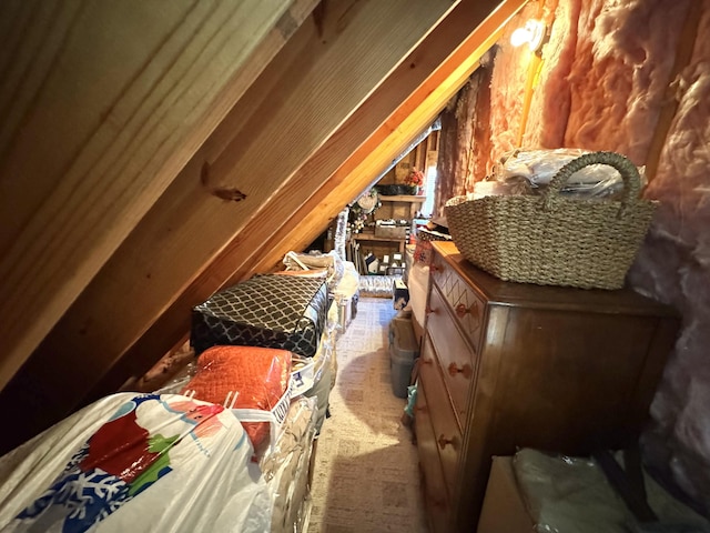 view of unfinished attic