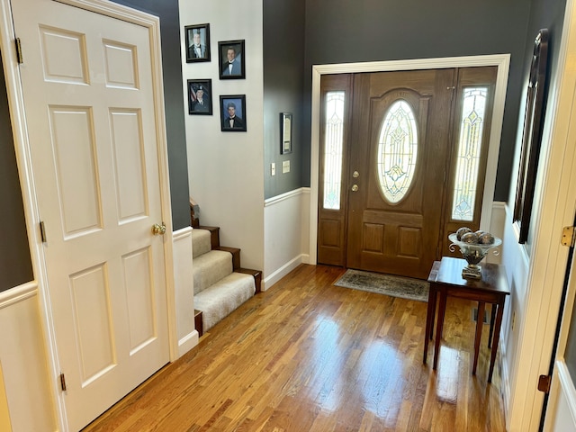 foyer featuring light hardwood / wood-style flooring