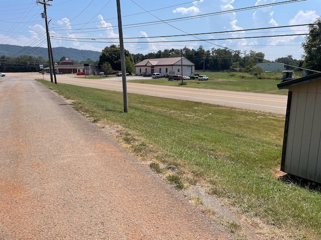 view of road featuring a mountain view