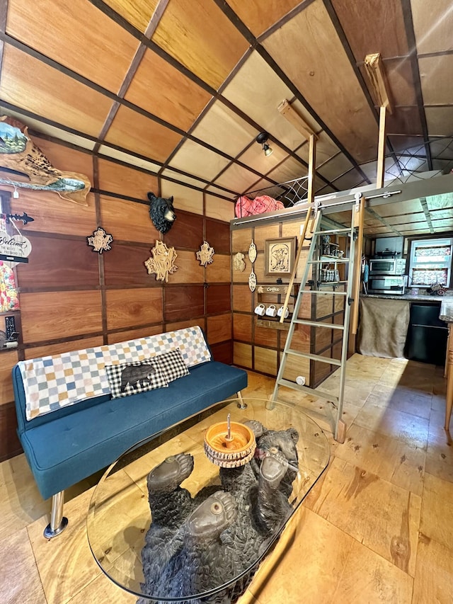 4140 Chavis Rd, Cosby, TN 37722 - living area featuring wooden walls