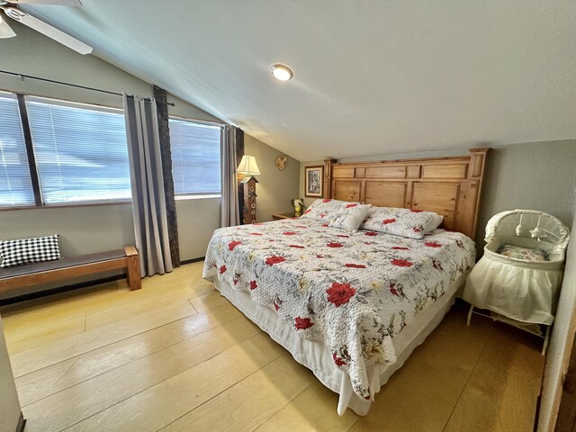 4140 Chavis Rd, Cosby, TN 37722 - bedroom with lofted ceiling and light wood-style floors