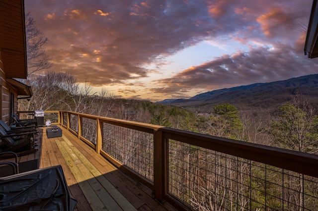 449 Lucerne Way, Gatlinburg, TN 37738 - deck at dusk featuring a mountain view