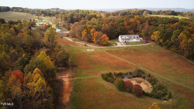 aerial view featuring a rural view