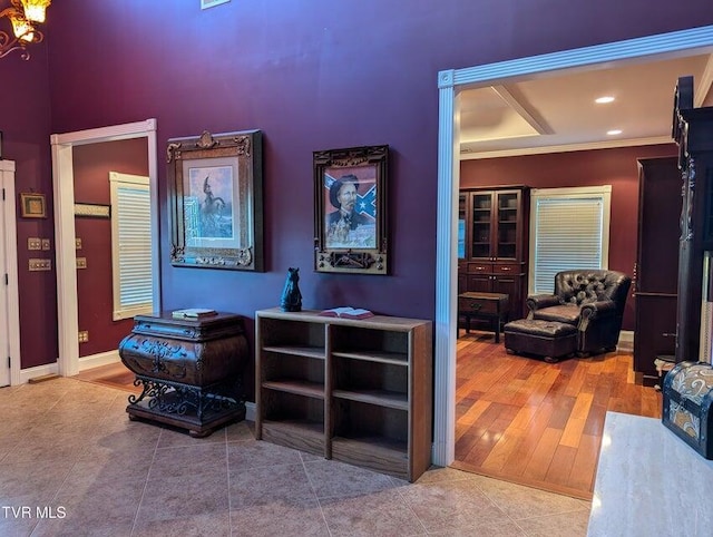 interior space with tile patterned flooring