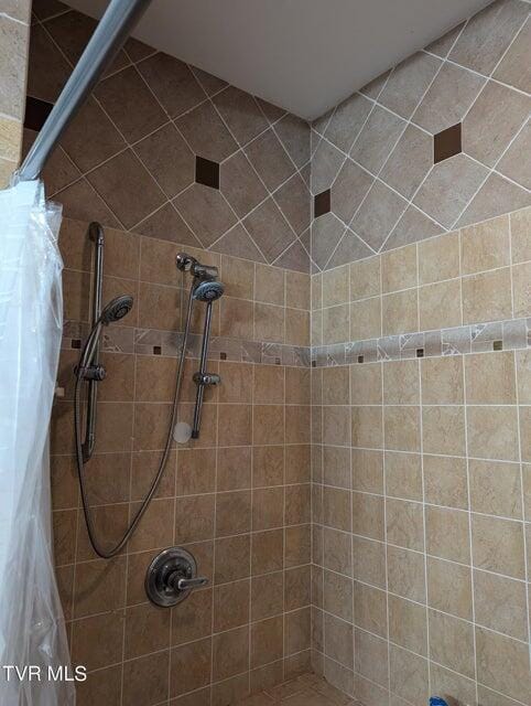 bathroom featuring a shower with shower curtain