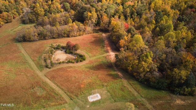 aerial view featuring a rural view