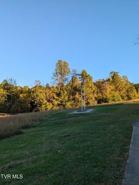 view of property's community with a lawn