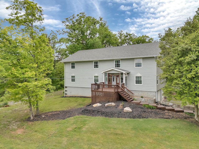 6525 Idumea Rd, Corryton, TN 37721 - rear view of property featuring a yard and a wooden deck