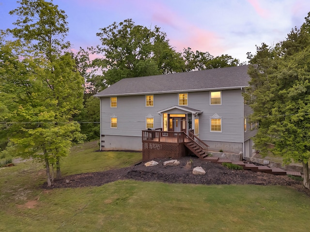 6525 Idumea Rd, Corryton, TN 37721 - back of house with a lawn and a wooden deck