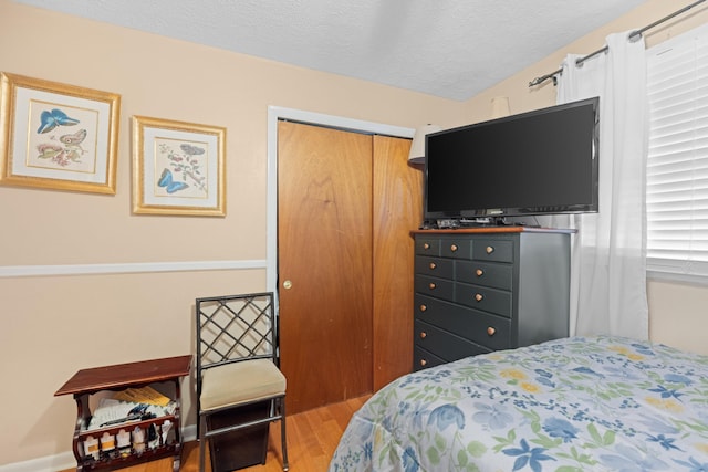 1101 Drinnon Dr, Morristown, TN 37814 - bedroom featuring wood finished floors, a closet, and a textured ceiling