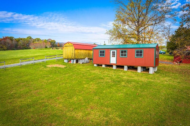 exterior space with a lawn