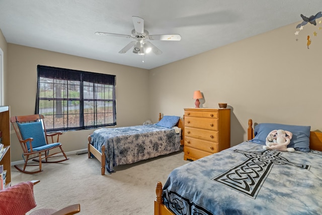 961 Woodway Dr, Morristown, TN 37814 - bedroom with baseboards, a ceiling fan, and carpet floors