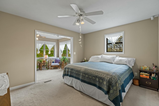 961 Woodway Dr, Morristown, TN 37814 - carpeted bedroom featuring visible vents, baseboards, and ceiling fan