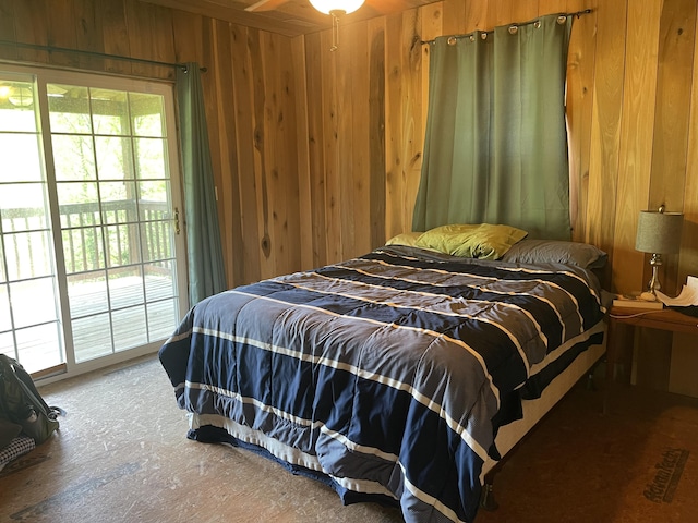 4750 Laws Rd, Del Rio, TN 37727 - bedroom with access to exterior and wooden walls