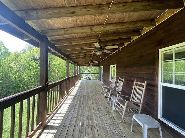 4750 Laws Rd, Del Rio, TN 37727 - deck with ceiling fan