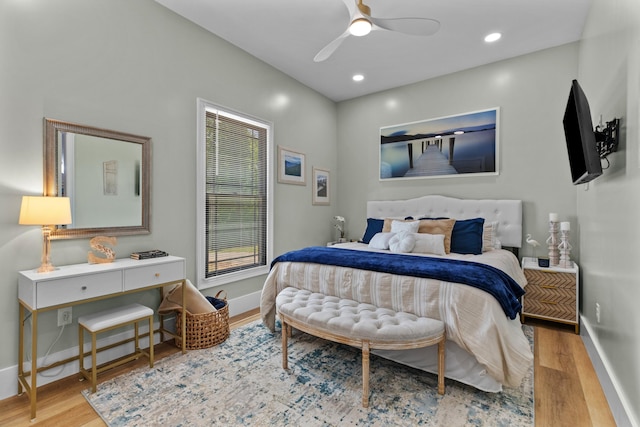 1670 Bays Mountain Rd, New Market, TN 37820 - bedroom featuring wood finished floors, baseboards, and recessed lighting