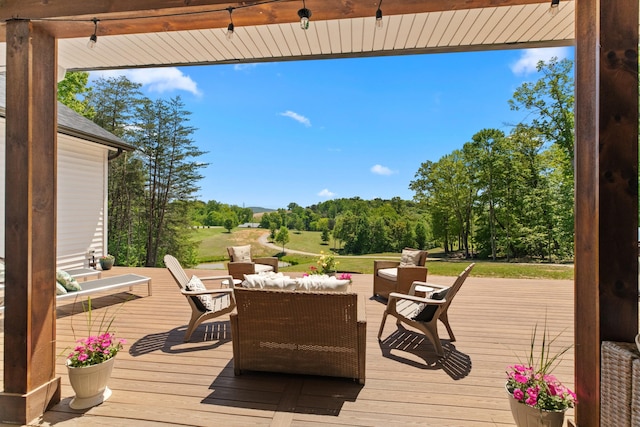 1670 Bays Mountain Rd, New Market, TN 37820 - wooden terrace with an outdoor hangout area