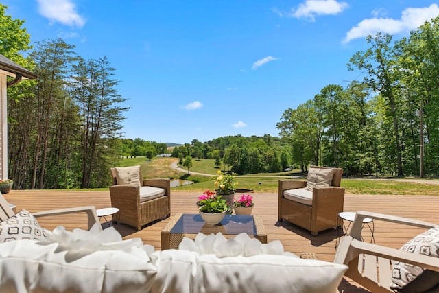 1670 Bays Mountain Rd, New Market, TN 37820 - view of patio / terrace featuring an outdoor living space and a wooden deck