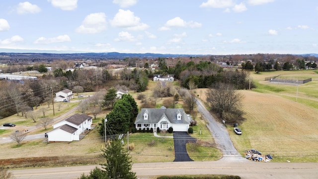 bird's eye view with a rural view