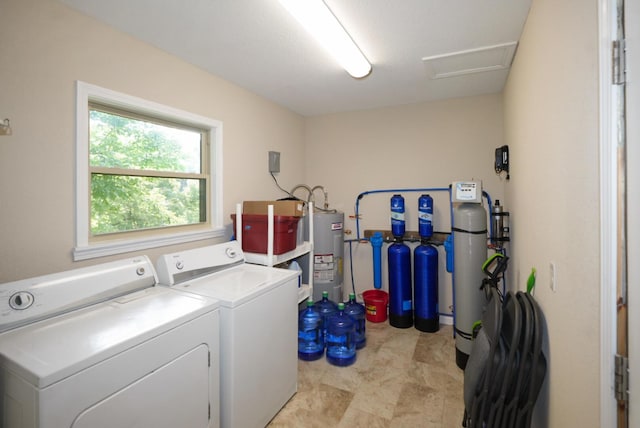 2368 Hall Rd, Dandridge, TN 37725 - laundry room with electric water heater, independent washer and dryer, and attic access