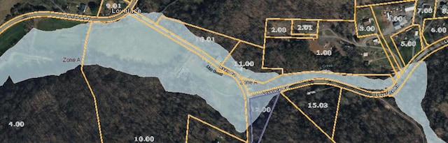 1340 Ryan Rd, Fall Branch, TN 37656 - aerial overview of property's location with property parcel outlined