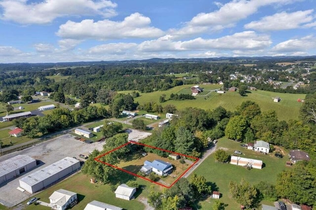 3207 Dove Ln, White Pine, TN 37890 - aerial view of property and surrounding area featuring property boundaries highlighted
