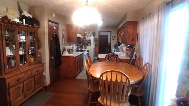 dining area featuring hardwood / wood-style flooring