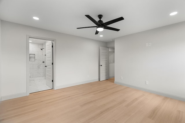 2490 Stream View Ln, Morristown, TN 37814 - unfurnished bedroom with recessed lighting, wood finished floors, ensuite bath, and ceiling fan