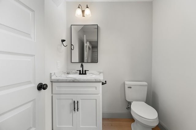 2490 Stream View Ln, Morristown, TN 37814 - half bath with vanity and wood finished floors