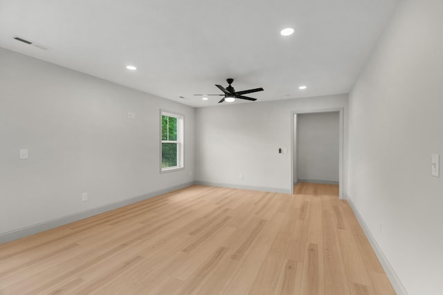 2490 Stream View Ln, Morristown, TN 37814 - empty room featuring light wood-type flooring, recessed lighting, and a ceiling fan