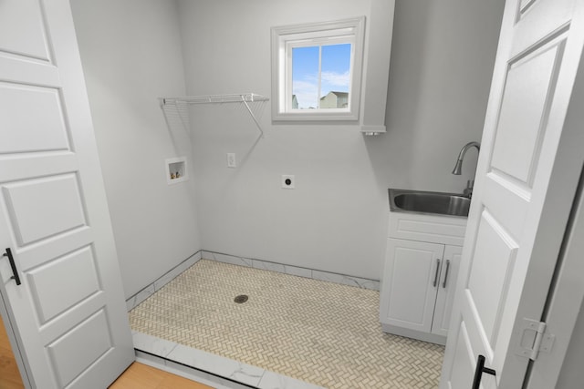 2490 Stream View Ln, Morristown, TN 37814 - laundry area featuring electric dryer hookup, cabinet space, and hookup for a washing machine