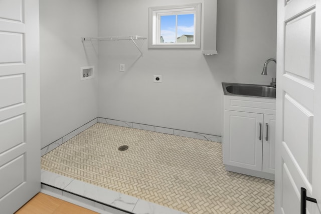 2490 Stream View Ln, Morristown, TN 37814 - washroom featuring electric dryer hookup, cabinet space, and hookup for a washing machine
