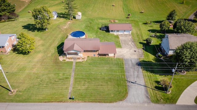 bird's eye view featuring a rural view