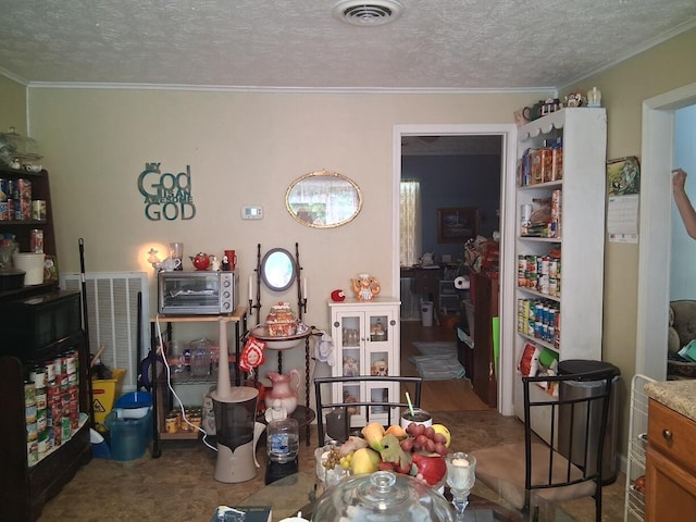 450 Old Sevierville Hwy, Newport, TN 37821 - dining area with a textured ceiling and crown molding
