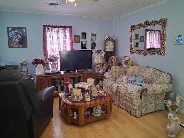 450 Old Sevierville Hwy, Newport, TN 37821 - living area featuring wood finished floors and ornamental molding