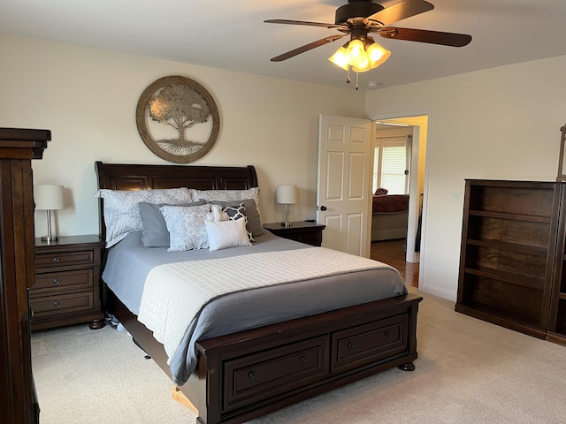 122 Florence Cir, Dandridge, TN 37725 - bedroom featuring light carpet, a ceiling fan, and baseboards