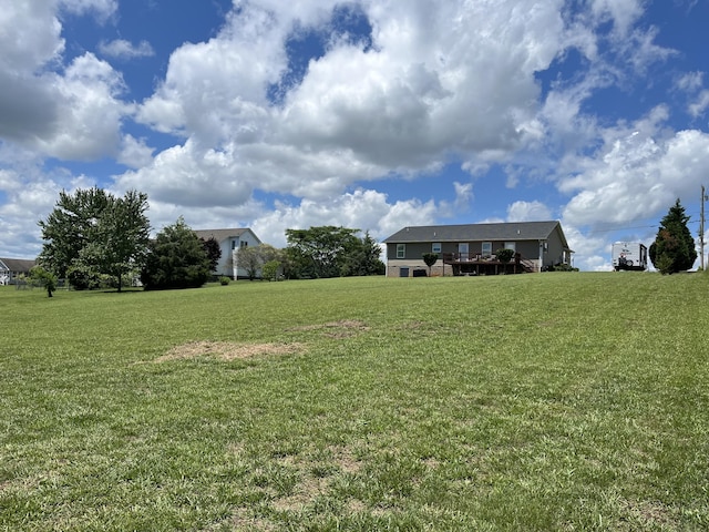 122 Florence Cir, Dandridge, TN 37725 - view of green lawn featuring a wooden deck