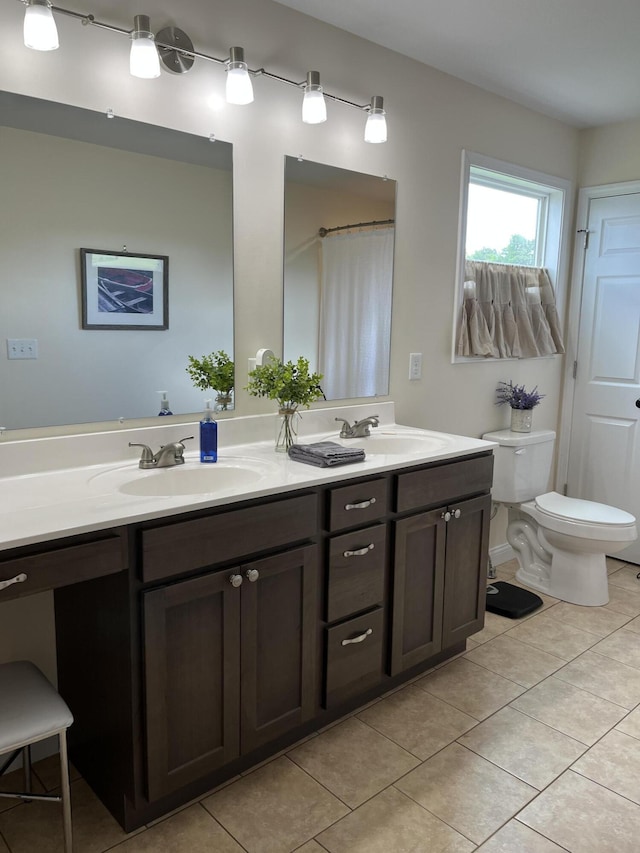 122 Florence Cir, Dandridge, TN 37725 - bathroom with toilet, tile patterned floors, and double vanity