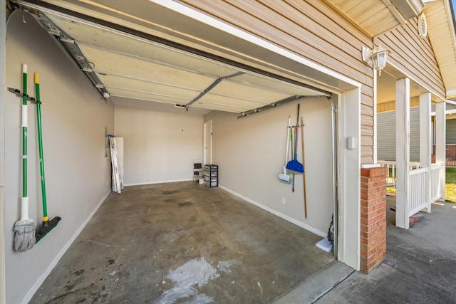 garage featuring baseboards