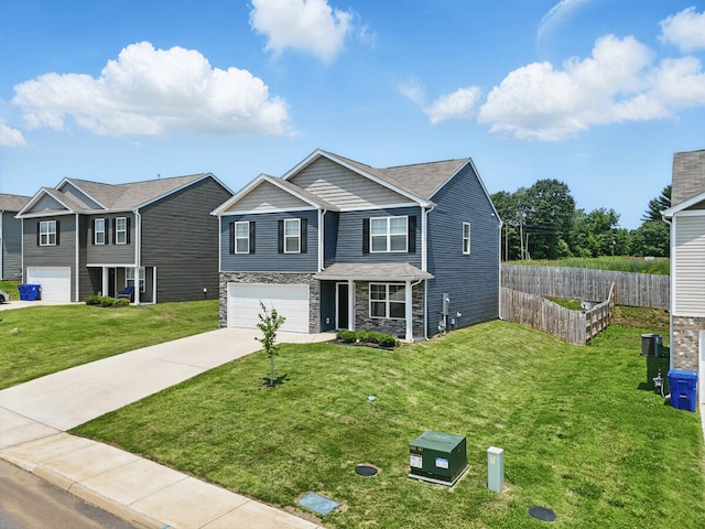 1212 Cole Dr, Talbott, TN 37877 - view of front of house featuring concrete driveway, an attached garage, and stone siding