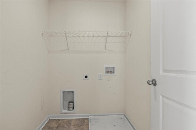 washroom with hookup for a washing machine and hookup for an electric dryer